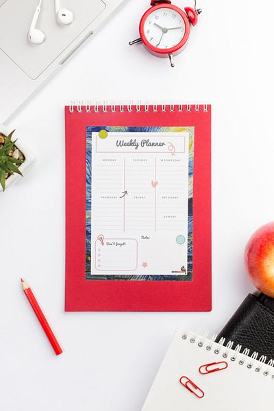 retronote Starry Night A5 Weekly Planner - Διμερής 26 Φύλλα - 1 Έτος - 15x21 cm - Χοντρό χαρτί