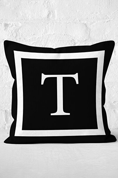 Nish & Royal Special Design Letter T Digital Printed Throw Pillow Cover