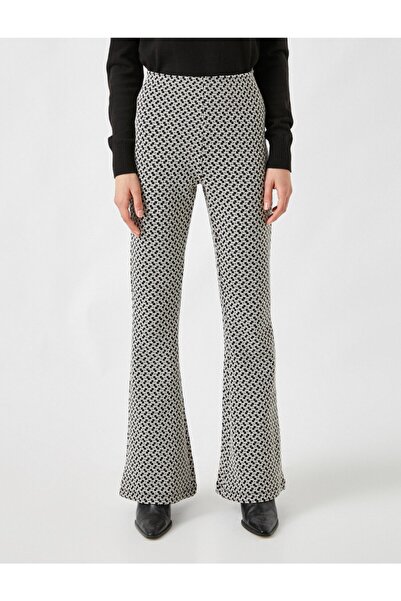 Koton Bavlněné kalhoty s vysokým pasem a širokými nohavicemi