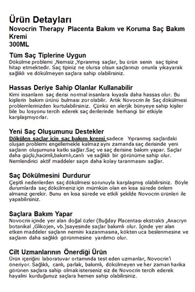 Novocrin Saç Dökülmesine Karşı Bakım Seti