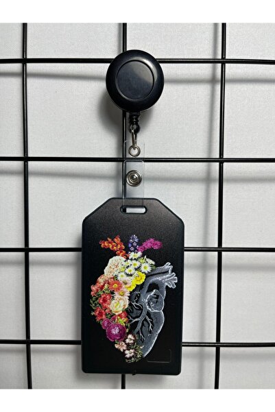 Hediyebum Husă pentru carduri cu guler vertical cu inimă florală