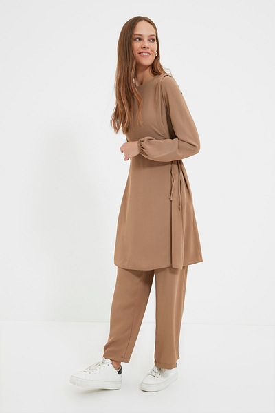 Trendyol Modest Zweiteiler - Beige - Regular Fit
