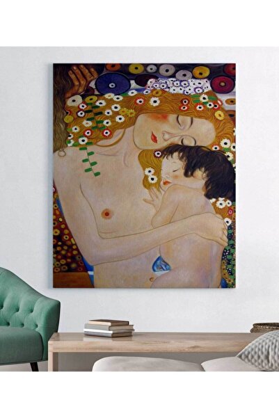 Generic Brand Tablou pe pânză Gustav Klimt Mamă și Copil