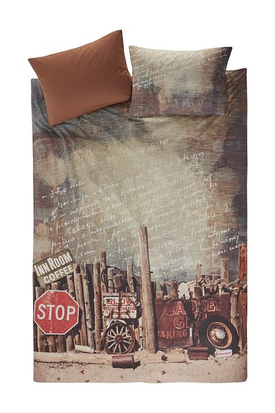 Colorpool Set cuvertură de pilota unică cu imprimeu digital Brown Town
