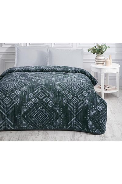 Özdilek Boucle Gray Double Printed Blanket