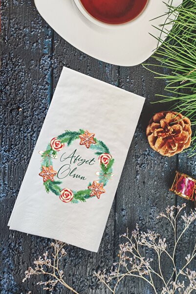 PEKSHOP شهية طيبة مكتوبة للعام الجديد - منديل رأس السنة الجديدة