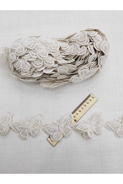Esteks Dantel ve Tekstil Aksesuarları Incili Kelebek Dantel Şerit