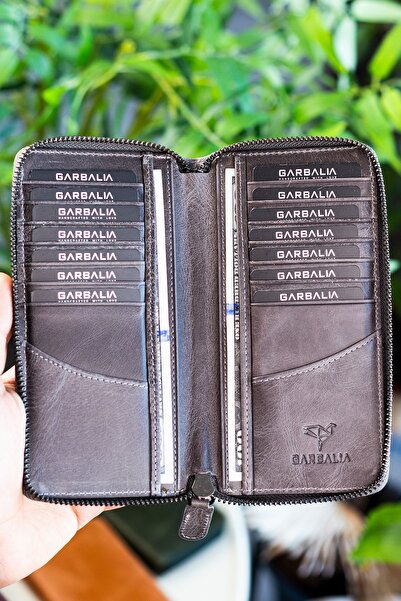 Garbalia Pouzdro na peněženku Mandela z pravé kůže Crazy Grey