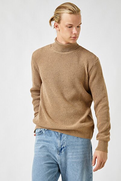 Koton Ανδρικό πουλόβερ ανοιχτό καφέ 2KAM94092OT