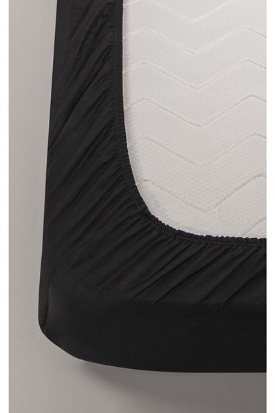 Colorpool Double 160*200cm Cotton Elastic Sheet Set Black