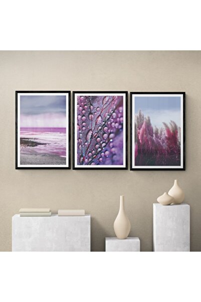 TekTablo Framed Wooden Painting Set 3 Pieces