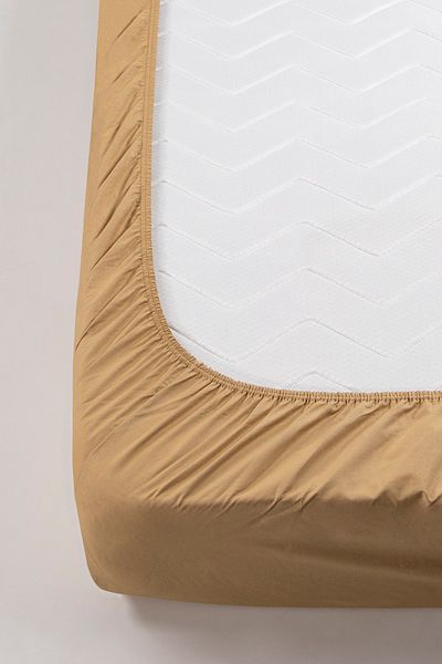 Colorpool Double 160*200cm Cotton Elastic Sheet Set Beige