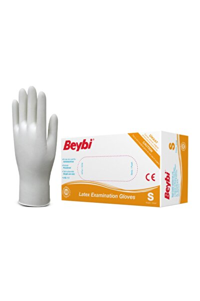 Beybi قفازات فحص لاتكس صغيرة 100 قطعة
