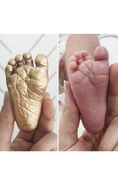 Küçük İzler 3D Baby Footprint Sculpture Mold Set with Alginate
