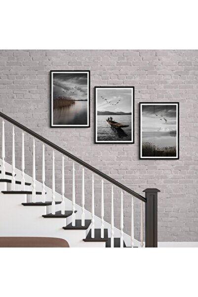 TekTablo Çerçeveli Ahşap Tablo Seti 3 Prç