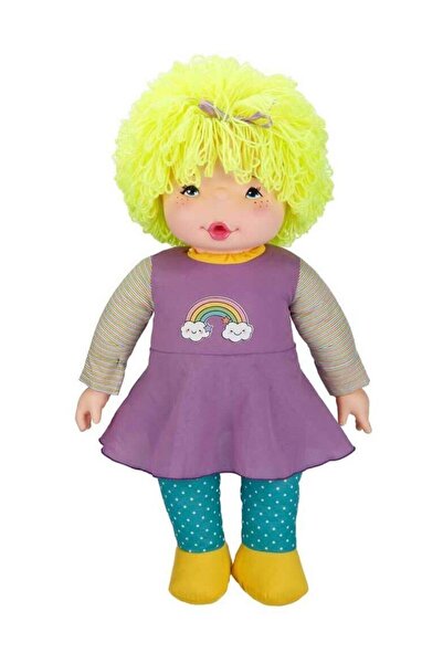 Sunman حشوة أطفال قوس قزح باللون الأصفر بطول 70 سم - شعر الملفوف