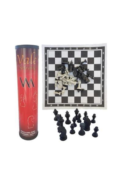 abnturk Büyük Boy Rulo Satranç Takımı Şık Tasarım Tam Set 40x40cm