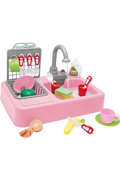 Kayyum Oyuncak Modern Gerçekçi Lavabo Seti Pembe