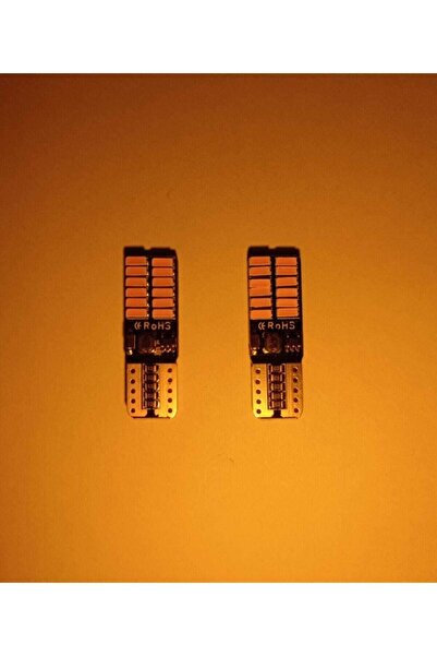 BALP Turuncu Renk 2 Adet 12v T10 Dipsiz Led Ampul Park Ampulü Gündüz Farı Yük...