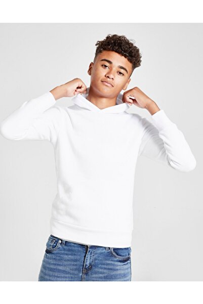 QIVI Άτυπο απλό Unisex Παιδικό φούτερ με κουκούλα λευκό