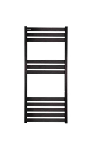 ULUMAK Mat Siyah Alüminyum Havlupan 50*110 Cm Termorad Petsa Slim +2 Adet Radyatör Havlupan Vanası 16x2 Pex