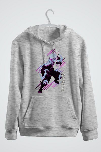 karikatürstore Bakugo Katsuki Anime Printed Hooded Sweat
