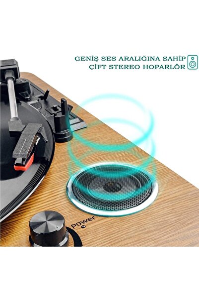 Record Master Pikap Tt249 Retro Pikap - Bluetooth + Mp3 Kayıt Özelliği- 33, 45, 78 Devir Rm-tt249