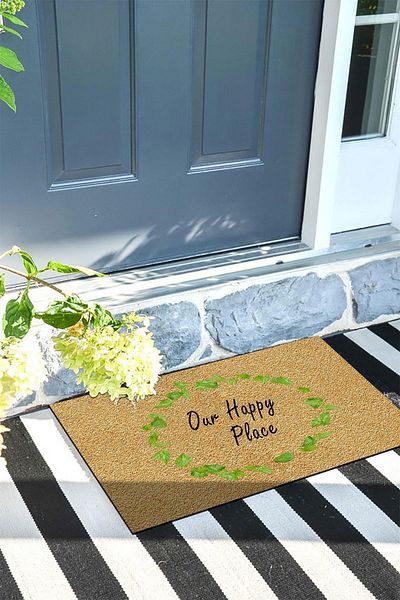 Monnhein Our Happy Place Door Mat Decorative Door Mat Outdoor Mat Home Door Mat