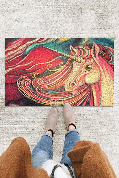 Monnhein سجادة ديكور بنمط وحيد القرن - بغطاء للرأس، للمطبخ/السرير/المدخل