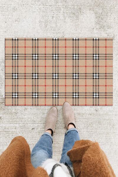Monnhein Plaid Door Mat Decorative Outdoor/Home/Bathroom/Kitchen/Bedroom/Entryway Door Mat