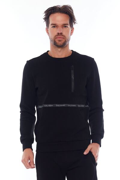 Galvanni Siyah Erkek Sweatshirt - Yacınt