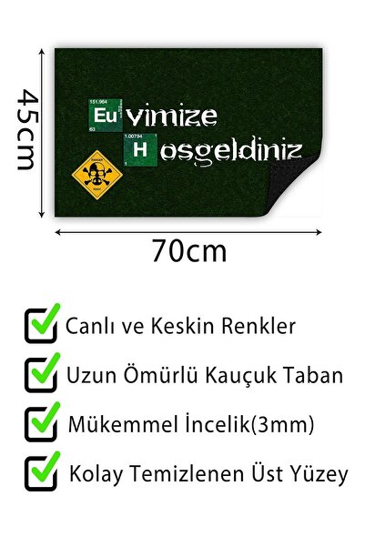 Buket Home Breaking Bad Kapı Önü Paspası Dekoratif Kapı Paspası Dış Mekan Paspas Ev Içi Paspası