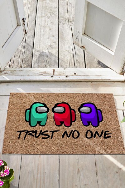 Monnhein حصيرة ديكور Trust No One - للاستخدام الخارجي/المنزلي الداخلي/الحمام/المطبخ/غرفة النوم/باب المدخل