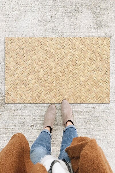 Monnhein سجادة باب خشبية مطبوعة للباب الأمامي، سجادة باب مزخرفة، سجادة باب خارجية للمنزل