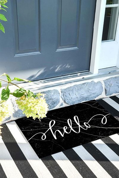 Monnhein Hello Door Mat Decorative Outdoor/Home/Bathroom/Kitchen/Bedroom/Entryway Door Mat
