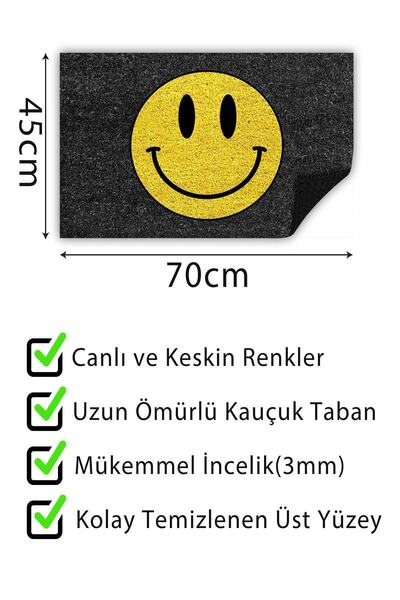 Monnhein Smile Kapı Önü Paspası Dekoratif Dış Mekan/ev Içi/banyo/mutfak/yatak Odası/giriş Kapı Paspası