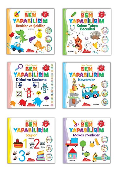 Genel Markalar Ben Yapabilirim Okul Öncesi Eğitim Seti - 6 Kitap 3 Yaş Üzeri