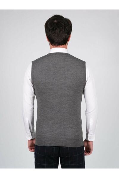 MaviMoure Knitwear Men's Suede V-neck Solid Color Winter Woven with Elastic W...