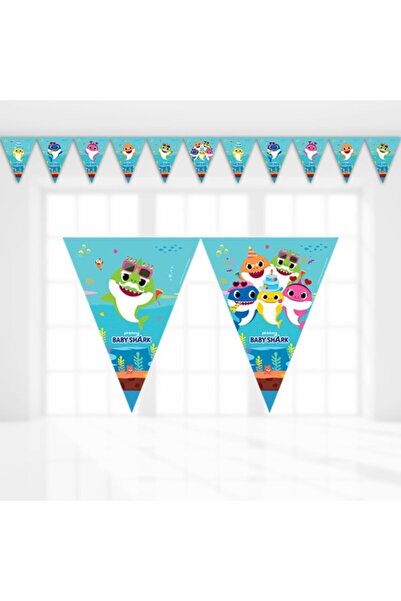 Huzur Party Store Triunghi cu steagul cu personajul Baby Shark, 11 steaguri, ...
