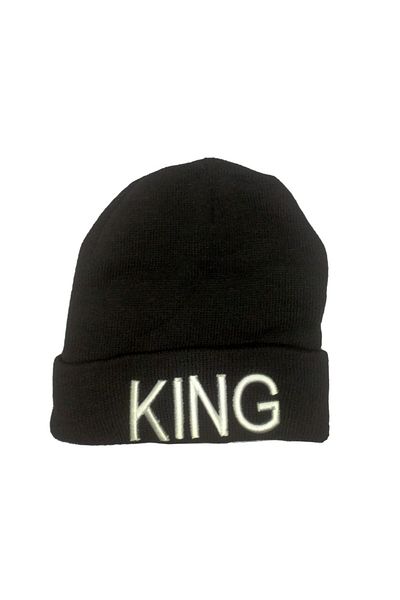 AlpCollection Beretă pliată cu broderie acrilică Black King