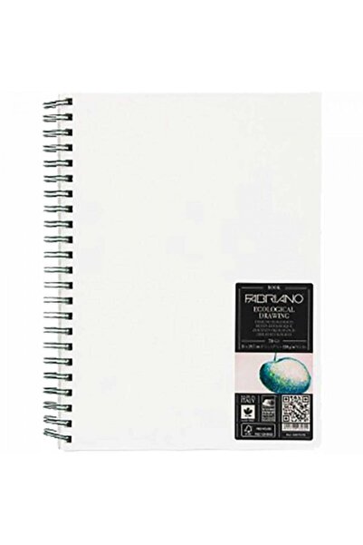 Fabriano Екологічний альбом для малювання 120 г, альбомний формат, спіральна палітурка, 70 сторінок, формат А5 (14,8 x 21 см)