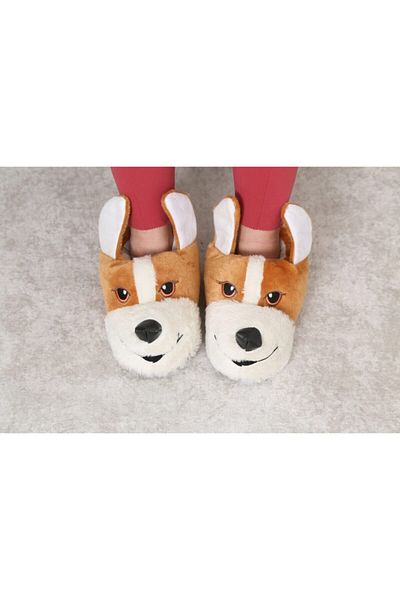 3MODA Papuci de casă pentru femei cu siluetă de câine