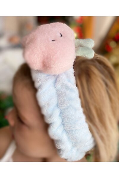 QUEEN AKSESUAR Drăguț și adorabil catifea pufos nor copil bebeluș bentiță bandana albastru roz