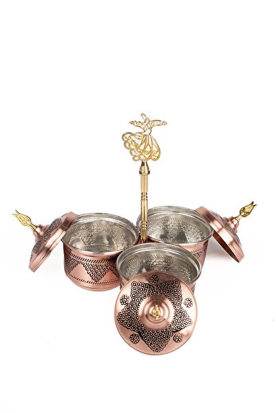 DMT COPPER HOME Dmtgaziantep Copper Spice Jar Grape Embroidered Jar Size 8cm Width 8.5cm Thickness 3mm Pewter Inside