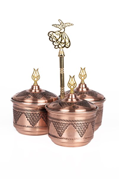 DMT COPPER HOME Dmtgaziantep Copper Spice Jar Grape Embroidered Jar Size 8cm Width 8.5cm Thickness 3mm Pewter Inside