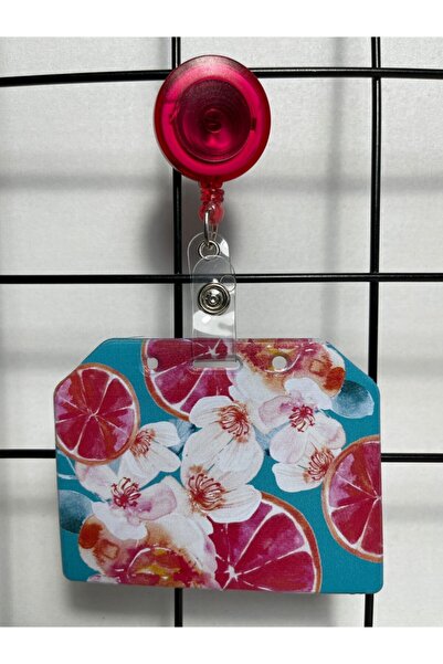 Hediyebum Husă pentru carduri cu guler lateral cu flori de portocaliu