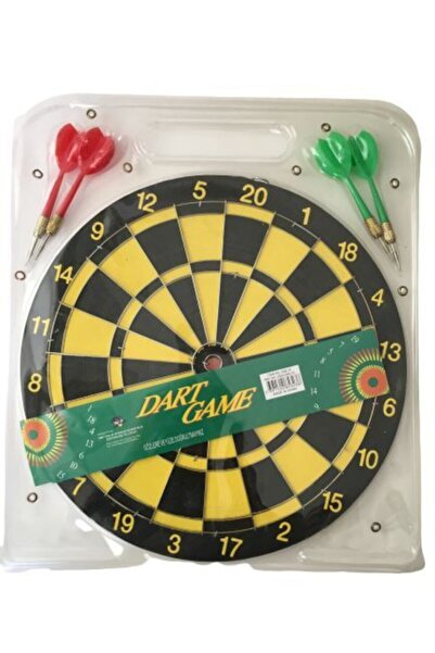BULDUK Dart Board Hedef Tahtası 4 Oklu Askılı Çift Taraflı Orta Boy Dart Oyun...