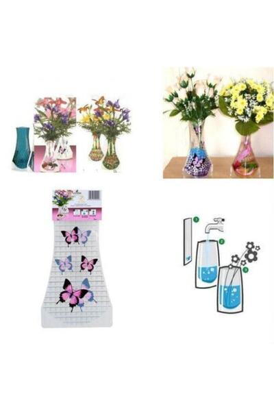 FırsatVar Katlanabilir Plastik Çiçek Vazosu – Kırılmaz, Portatif Ve Dekoratif Vazo (27,3X11,8 CM)
