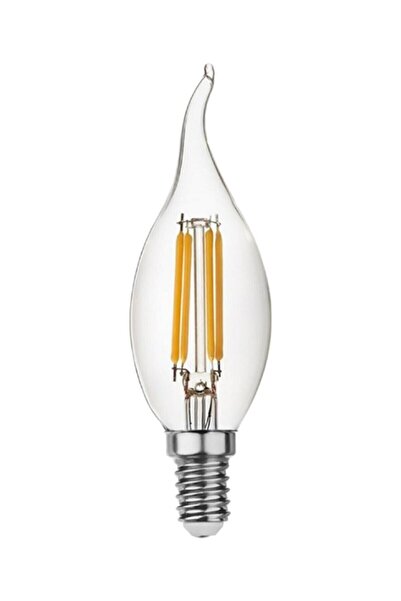 Genel Markalar 4w E14 Led Flamanlı Şeffaf Kıvrık Buji Ampül Günışığı