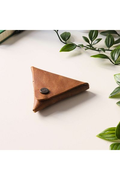 Modica Bamby - Real Leather Multi-Purpose Tan Coin Jewelry Pouch